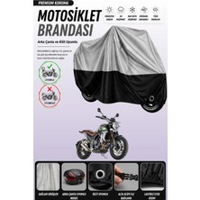 Cemku Double Gri Üst - Siyah Alt, Arka Çanta Uyumlu Jaw.a Rvm 500 Scrambler Motosiklet Brandası