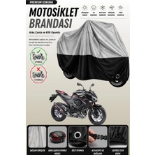Cemku Double Gri Üst - Siyah Alt, Arka Çanta Uyumlu Kawasaki Z 800 Motosiklet Brandası