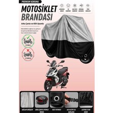 Cemku Double Gri Üst - Siyah Alt, Arka Çanta Uyumlu Kymco Super 8 125 Motosiklet Brandası