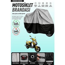 Cemku Double Gri Üst - Siyah Alt, Arka Çanta Uyumlu Mondial 125 Rr Motosiklet Brandası
