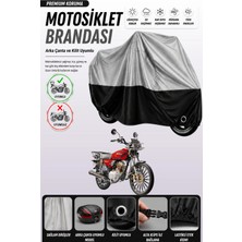 Cemku Double Gri Üst - Siyah Alt, Arka Çanta Uyumlu Motolux MZ46 A Motosiklet Brandası
