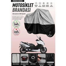 Cemku Double Gri Üst - Siyah Alt, Arka Çanta Uyumlu Yamaha Tmax 500 Motosiklet Brandası