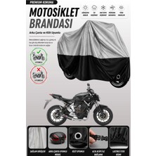 Cemku Double Gri Üst - Siyah Alt, Arka Çanta Uyumlu Yamaha Mt-07 Motosiklet Brandası