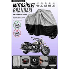 Cemku Double Gri Üst - Siyah Alt, Arka Çanta Uyumlu Yamaha Wild Star Xv 1600 Motosiklet Brandası