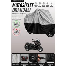 Cemku Double Gri Üst - Siyah Alt, Arka Çanta Uyumlu Yamaha X-Max 300 Tech Max Motosiklet Brandası