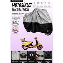 Cemku Double Gri Üst - Siyah Alt, Arka Çanta Uyumlu Yuki Gelato 125 Motosiklet Brandası