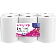 Delpyy 6 Rulo İçten Çekmeli Kağıt Havlu 2,5 kg 1 Paket Ultra Emici ve Dayanıklı Kağıt