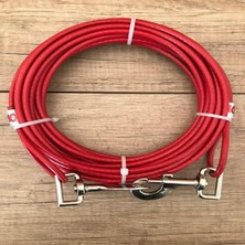 Lidersan Çelik 10 Metre Kırmızı Köpek Bahçe Bağlama Halatı 6 mm Kalınlıkta Güvenli Kullanım