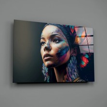 İnsigneart Insigne Art Design Dövmeli Kız Cam Tablo || Tasarımcı Koleksiyonu