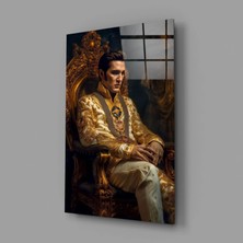 İnsigneart Elvis Presley Tahtta Cam Tablo || Tasarımcı Koleksiyonu