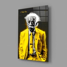 İnsigneart "sana Söylemiştim" - Einstein Boyut 28,5" x 18 Cam Tablo || Tasarımcı Koleksiyonu