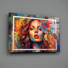İnsigneart Insigne Art Design Turuncu Öpücük Cam Tablo || Tasarımcı Koleksiyonu