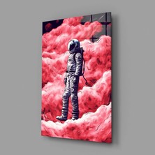 İnsigneart Pembe Gezegendeki Astronot Cam Tablo || Tasarımcı Koleksiyonu