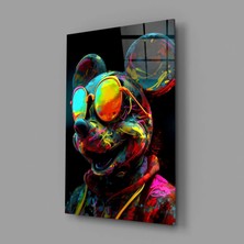 İnsigneart Insigne Art Design Neon Fareler Cam Tablo || Tasarımcı Koleksiyonu