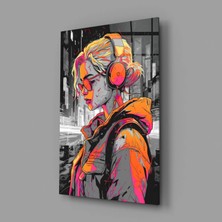 İnsigneart Insigne Art Design Müzik Kızı Cam Tablo || Tasarımcı Koleksiyonu