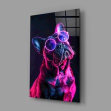 İnsigneart Insigne Art Design Gözlüklü Köpek Cam Tablo || Tasarımcı Koleksiyonu