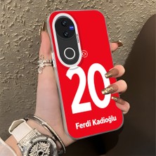 HONTINGA Vivo V50 ile Uyumlu Kılıfı Silikon Kenar Sert Arka Düşüme Önleyici Basitlik Anti Düşme Kamera Korumali Dünya Kupası 20 Numara Ferdi Kadıoğlu Desen Telefon Kılıfı K1-1223