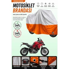 Cemku Double Gri Üst - Turuncu Alt, Arka Çanta Uyumlu Ducati Multistrada 950 S Motosiklet Brandası
