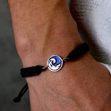 Ebrar Silver Gümüş Dalga Bileklik 925 Ayar Gümüş Dalga Figürlü Unisex Ip Örgü Bileklik