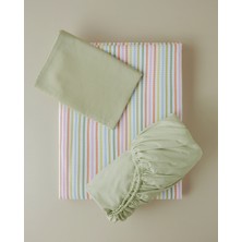 English Home Summer Stripe Tek Kişilik Pike Takımı 150X220 cm Yeşil-Turuncu