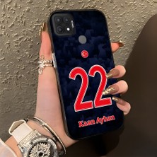 HONTINGA Oppo A15 ile Uyumlu Kılıfı Silikon Kenar Sert Arka Düşüme Önleyici Basitlik Anti Düşme Kamera Korumali Dünya Kupası 22 Numara Kaan Ayhan Desen Telefon Kılıfı K1-1225