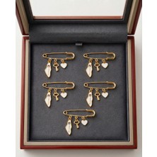 Zaytoon 5\'li Filistin Haritası Beyaz Rengi, Fetih Anahtarlığ ve Beyaz Kalıbı Üçlü Yaka Iğnesi Broş A300058-05