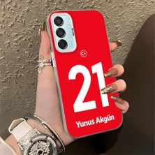 HONTINGA Samsung Galaxy M15 ile Uyumlu Kılıfı Silikon Kenar Sert Arka Düşüme Önleyici Basitlik Anti Düşme Kamera Korumali Dünya Kupası 21 Numara Yunus Akgün Desen Telefon Kılıfı K1-1224