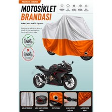Cemku Double Gri Üst - Turuncu Alt, Arka Çanta Uyumlu Honda Cbr 500R Motosiklet Brandası