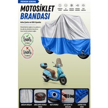Cemku Double Gri Üst - Mavi Alt, Arka Çanta Uyumlu Rks Ltr 125 Motosiklet Brandası