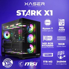 Xaser Stark X1 Ryzen 7 5700X 16GB Ram 1tb M.2 Nvme SSD 8gb RTX5050 Sıvı Soğutmalı Oyuncu Bilgisayarı