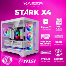Xaser Stark X4 Ryzen 7 5700X 32GB Ram 1tb M.2 Nvme SSD 8gb RTX5050 Sıvı Soğutmalı Oyuncu Bilgisayarı