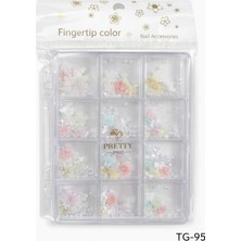 Qnail Professional Charm 3D Tırnak Süsleme Protez Tırnak Nail Art Süsleme Karışık Desenli Tg-95