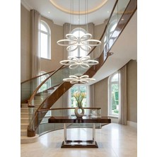 Lzy Avize Store Yonca 6’lı Krom Sarkıt 3 Renkli Salon Mutfak Çocuk Odası Yemek Masası ve Antre Için Modern LED