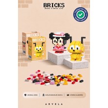 Arvela Bricks Disney Serisi:Minnie Mouse & Pluto Karakterleri - 2'li Set - Eğitici 3D Yapboz Figür