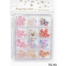 Qnail Professional Charm 3D Tırnak Süsleme Protez Tırnak Nail Art Süsleme Karışık Desenli Tg-93