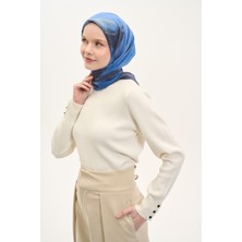 Silk Home Olinda Ipek Karışımlı Eşarp Soyut Desen Mavi 90X90