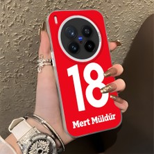 HONTINGA Vivo X300 Pro ile Uyumlu Kılıfı Silikon Kenar Sert Arka Düşüme Önleyici Basitlik Anti Düşme Kamera Korumali Dünya Kupası 18 Numara Mert Müldür Desen Telefon Kılıfı K1-1221
