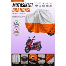 Cemku Double Gri Üst - Turuncu Alt, Arka Çanta Uyumlu Sym Jet x 125 Motosiklet Brandası