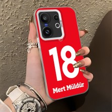 HONTINGA Vivo X200 Fe ile Uyumlu Kılıfı Silikon Kenar Sert Arka Düşüme Önleyici Basitlik Anti Düşme Kamera Korumali Dünya Kupası 18 Numara Mert Müldür Desen Telefon Kılıfı K1-1221