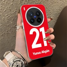 HONTINGA Vivo X300 Pro ile Uyumlu Kılıfı Silikon Kenar Sert Arka Düşüme Önleyici Basitlik Anti Düşme Kamera Korumali Dünya Kupası 21 Numara Yunus Akgün Desen Telefon Kılıfı K1-1224