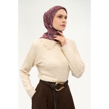 Silk Home Tencel Monare Eşarp Floral Desen Bordo 90X90