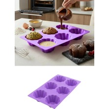 Silicolife Silikon 6'lı  Kek ve Sufle  Kalıbı SL026 Lila
