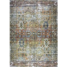 Pera Halı Zeytin Yeşili ve Toprak Tonlu Vintage Türk Halısı - Outlet - T0740OU