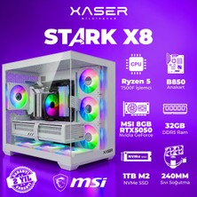 Xaser Stark X8 Ryzen 5 7500F 32GB Ram 1tb M.2 Nvme SSD 8gb RTX5050 Sıvı Soğutmalı Oyuncu Bilgisayarı
