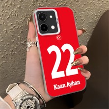 HONTINGA Vivo Y28 ile Uyumlu Kılıfı Silikon Kenar Sert Arka Düşüme Önleyici Basitlik Anti Düşme Kamera Korumali Dünya Kupası 22 Numara Kaan Ayhan Desen Telefon Kılıfı K1-1225