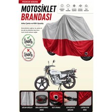Cemku Double Gri Üst - Kırmızı Alt, Arka Çanta Uyumlu Mondial 100 Uag Motosiklet Brandası