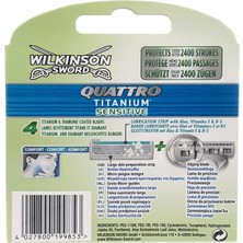 Wilkinson Sword Wilkinson Sword Quattro Titanium Sensitive Tıraş Makinesi 4 Yedek Hediyeli 4027800199853 Kat