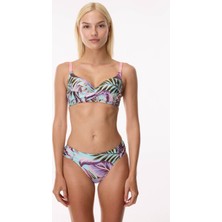 Ayyıldız 4627 Mavi Pembe Balenli Toparlayıcı Bikini Takımı