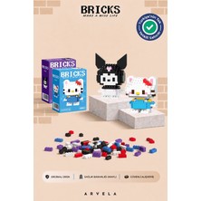 Arvela Bricks Sanrio Serisi: Kuromi & Mavi Hello Kitty İkili Set - Eğitici Oyuncak Figür - Orijinal