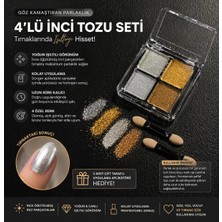 Qnail Professional 4’lü Inci Tozu Seti Tırnak Krom Efekt Ayna Parlaklığı Nail Art Pigment